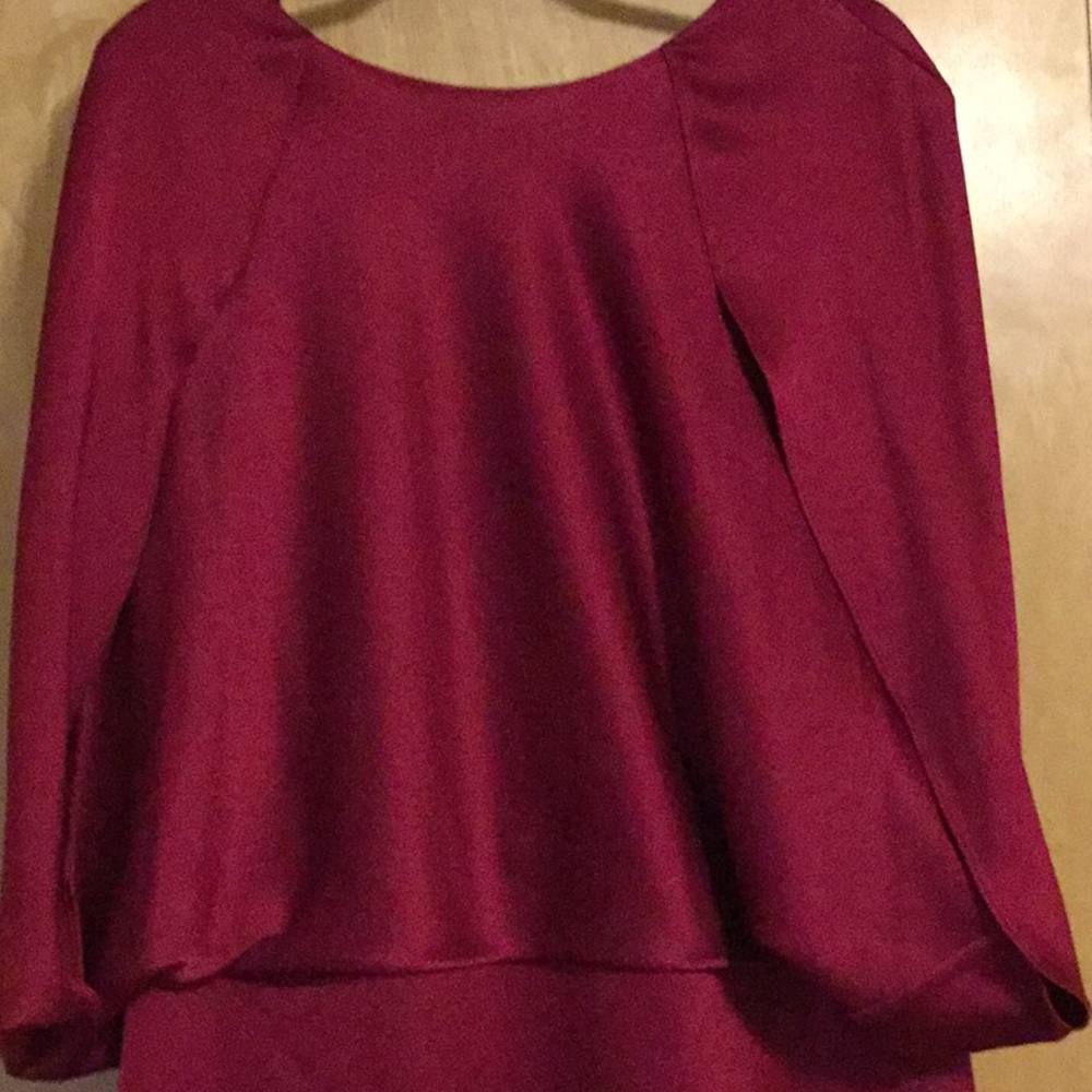 Halston Heritage Womens Cape Sleeve Satin Dress - Picture 6 of 8